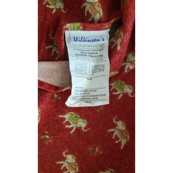 Wilkinson King Red Elephant Print Pillow Shams 21 X 36” Cotton/ Polyester Set 2 - Picture 4 of 8